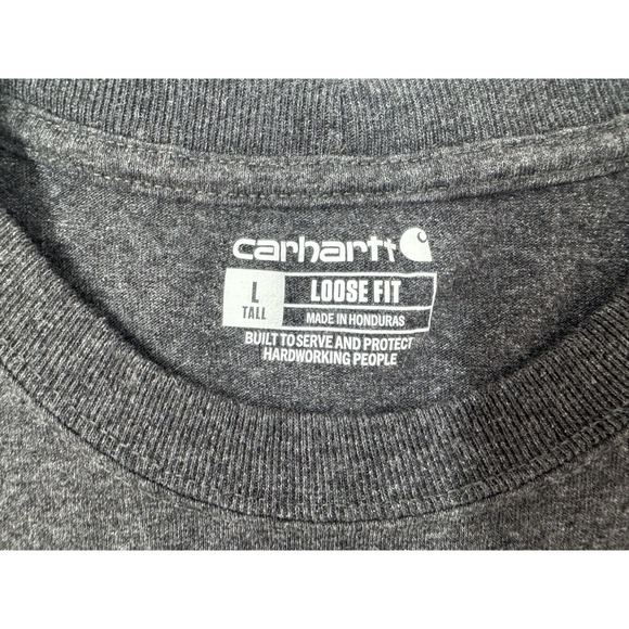 Carhartt Mens Gray Relaxed Fit Short Sleeve Crew Neck Pullover T-Shirt Size L - Picture 2 of 5
